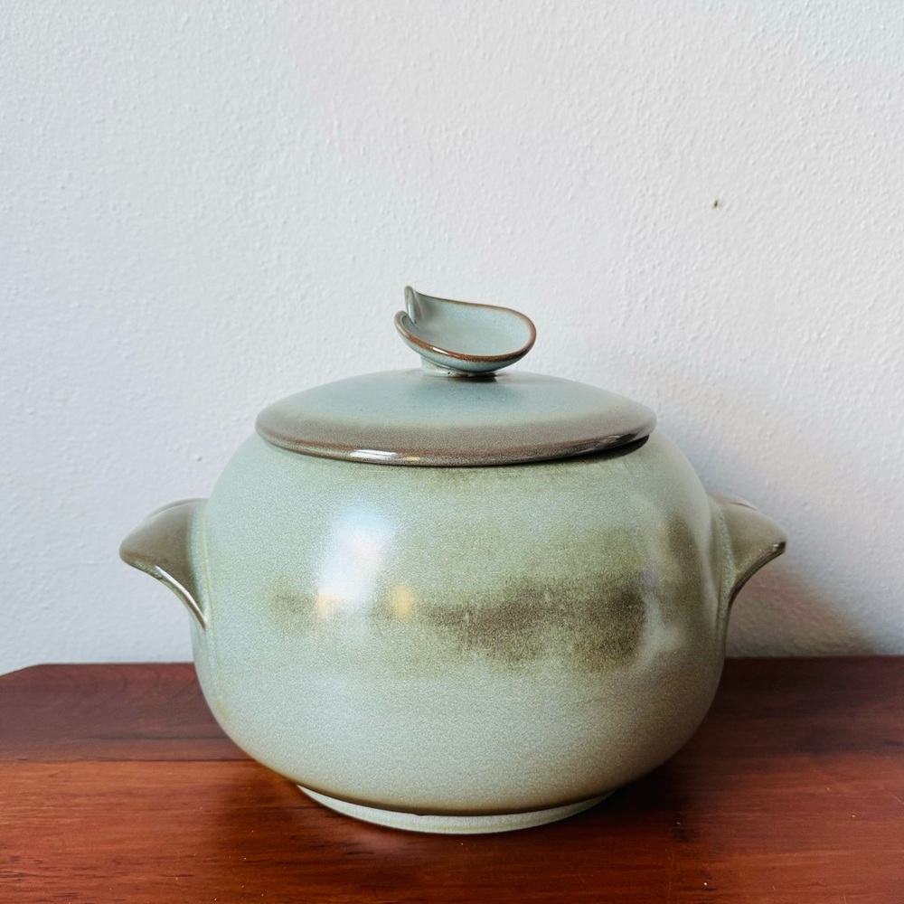 Frankoma 4w Prairie Green Casserole Bean Crock Pot With Lid